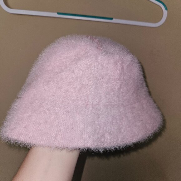 Fuzzy Pink Bucket Hat - Picture 1 of 2